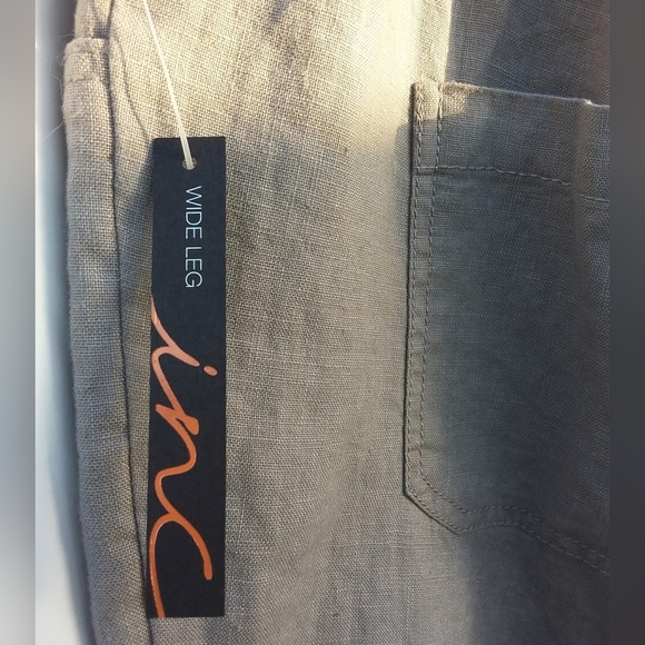 INC wide leg Relaxed Fit Gray Drawstring Pants 16W - Picture 6 of 10